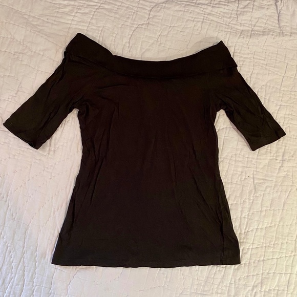 EUC black boatneck t-shirt - Picture 1 of 2
